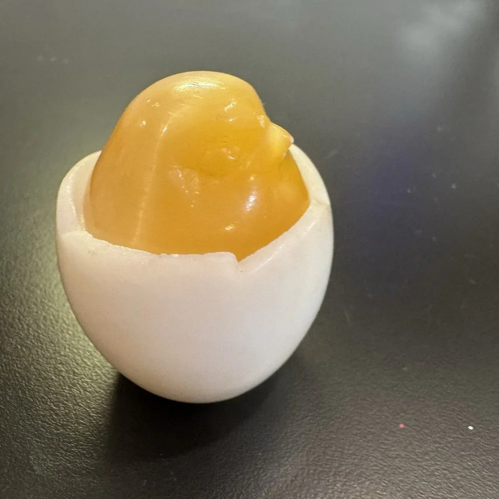 Russian Handcarved Selenite Stone ChickIn Shell Ring Holder‎